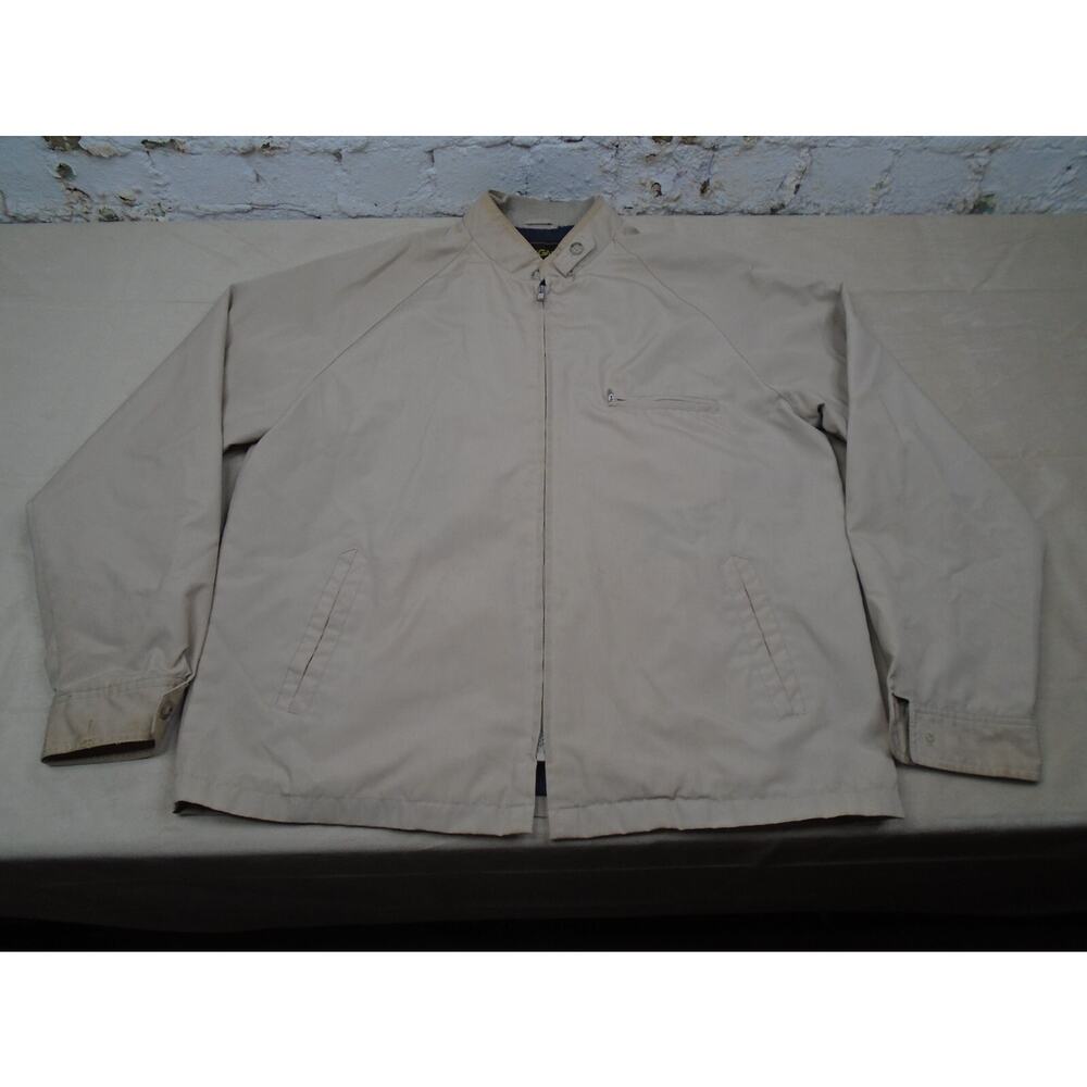 Vintage Haggar Bomber JAcket Lightweight Windbreaker Biege Lined Size 42